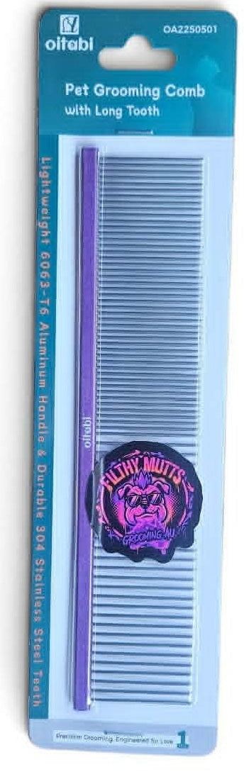 Fine/Course Comb 19cm Purple