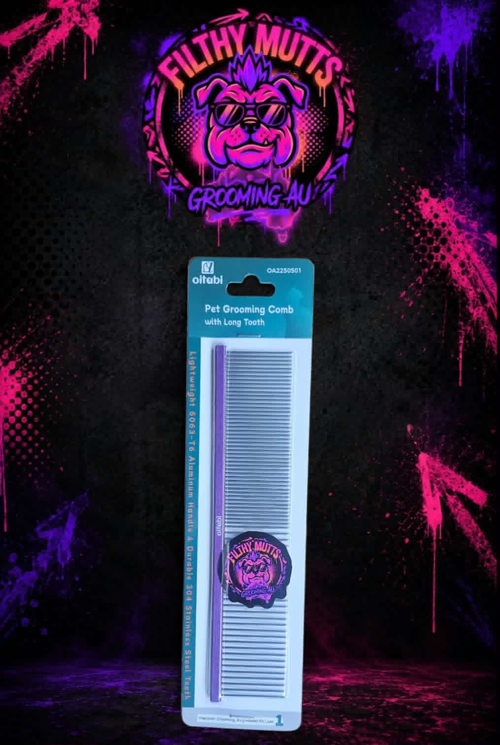 Fine/Course Comb 19cm Purple