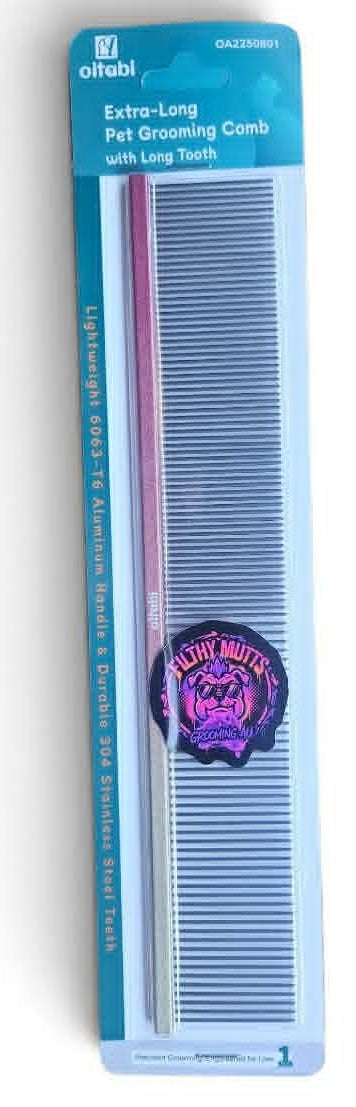 Extra Long Comb 24.5cm Pink & Gold